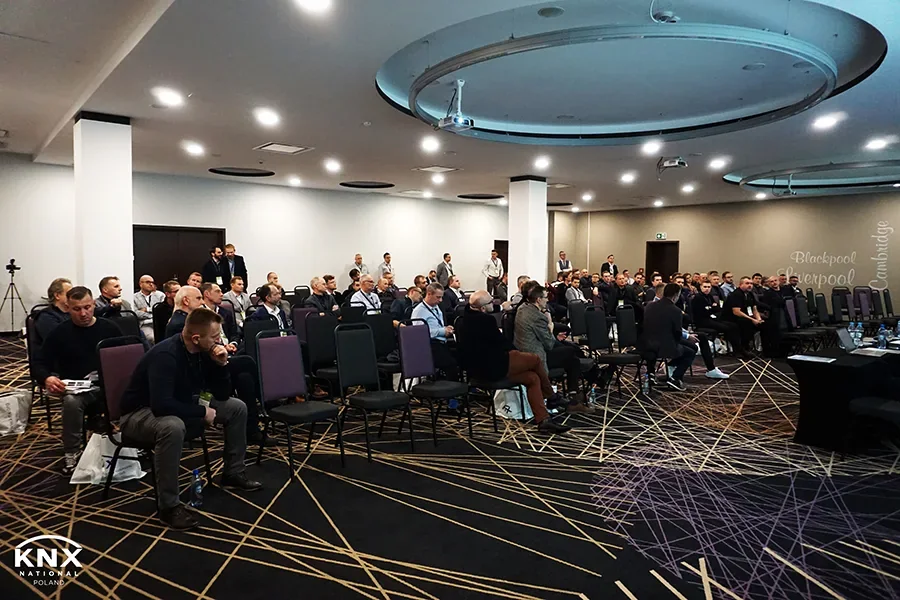 Audience seated in rows in the conference hall during KNX Experts Meeting 2023